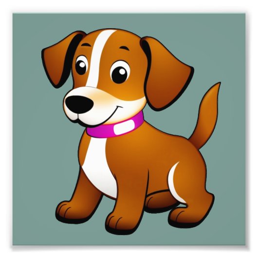 Kleiner brauner Hund, stehend -  Foto Afdruk (Voorkant)