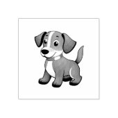 Kleiner brauner Hund, stehend - Rubberstempel (Afrduk)