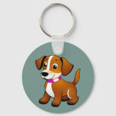 Kleiner brauner Hund, stehend -  Sleutelhanger (Voorkant)