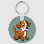 Kleiner brauner Hund, stehend -  Sleutelhanger (Achterkant)