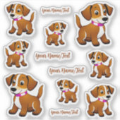 Kleiner brauner Hund, stehend - Sticker (Voorkant)