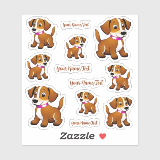 Kleiner brauner Hund, stehend - Sticker (Vel)
