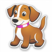 Kleiner brauner Hund, stehend - Sticker (Voorkant)