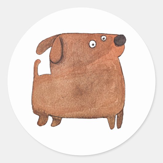 Kleiner Hund - Ronde Sticker (Voorkant)