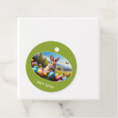 Kleiner Osterhase in Landschaft, oval -  Bedankjes Labels (In situ)