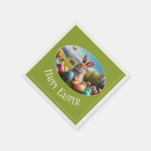 Kleiner Osterhase in Landschaft, oval - Servet (Hoek)