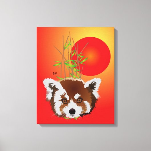 Kleiner Panda (Ailurus fulgens) Keilleinwand Canvas Afdruk (Voorkant)
