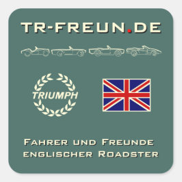 Kleiner quadratischer Aufkleber TR-Freunde Vierkante Sticker