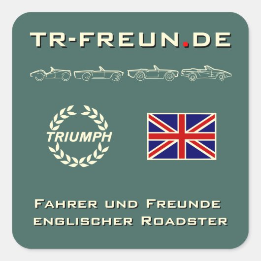 Kleiner quadratischer Aufkleber TR-Freunde Vierkante Sticker (Voorkant)