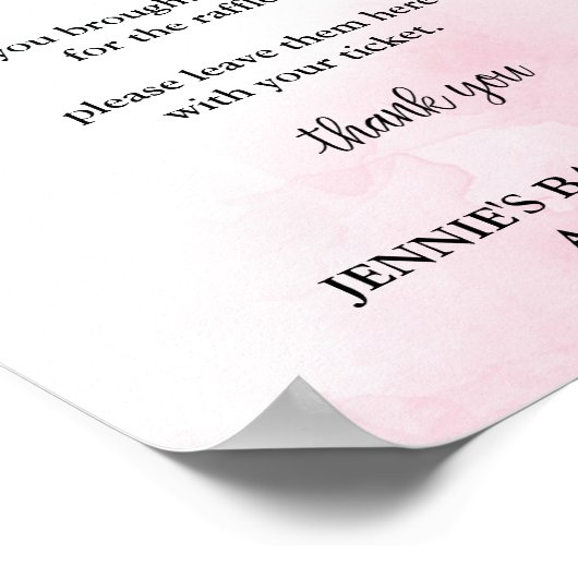 Kleiner roze/blauw Baby shower Poster (Hoek)