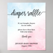 Kleiner roze/blauw Baby shower Poster (Voorkant)