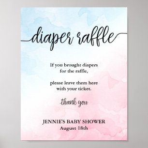 Kleiner roze/blauw Baby shower Poster