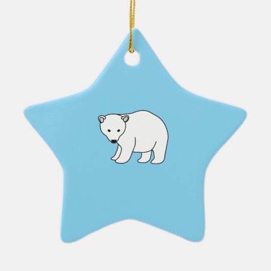 kleiner, süßer Eisbär Keramisch Ornament (Voorkant)