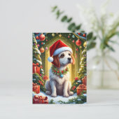 Kleiner Weihnachtshund mahnt a Briefkaart (Staand voorkant)