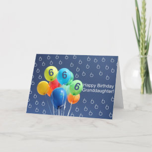 Kleinere 6-jarig gekleurde ballonnen kaart