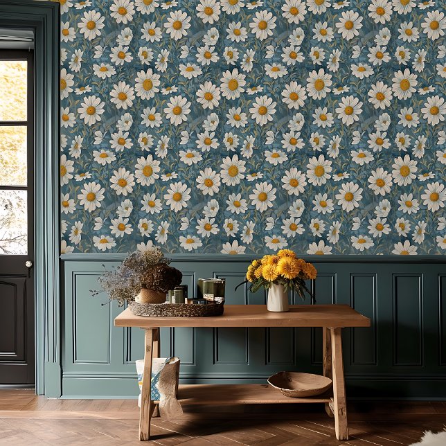Kleinere Art Nouveau Shasta Daisies Behang (Creator heeft geüpload)