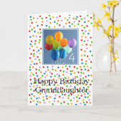 Kleinere ballonnen voor de vierde verjaardag kaart (Gele Bloem)