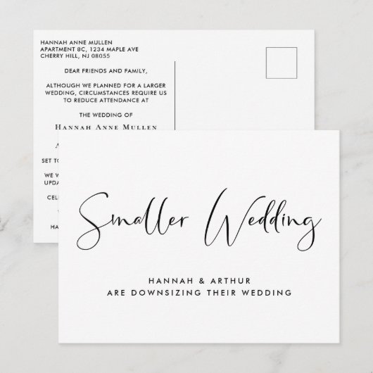 Kleinere bruidsschatter aankondigingskaart (Voorkant / Achterkant)