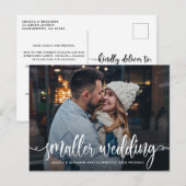 Kleinere bruiloft | Aankondiging van huwelijksupda Briefkaart (Voorkant / Achterkant)