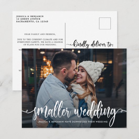 Kleinere bruiloft | Aankondiging van huwelijksupda Briefkaart (Voorkant / Achterkant)