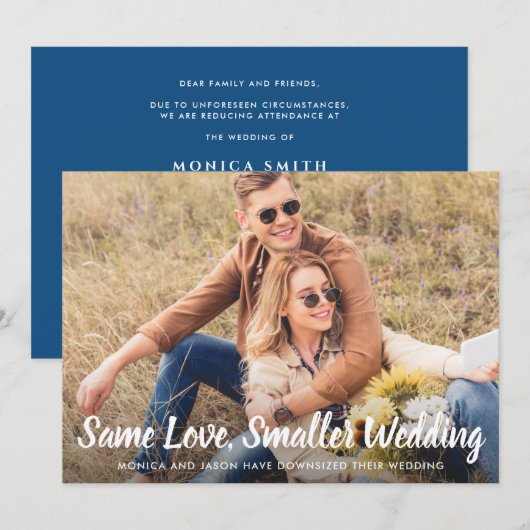 Kleinere Bruiloft Dezelfde Liefde Foto Klassiek Bl Aankondiging (Voorkant / Achterkant)