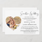 Kleinere bruiloft Foto Heart Lijst Elegant Aankondiging (Voorkant / Achterkant)