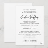 Kleinere bruiloft moderne minimale verkleinde cere aankondiging (Voorkant / Achterkant)