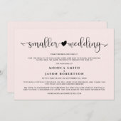 Kleinere bruiloft van plan veranderd Hart Roze Aankondiging (Voorkant / Achterkant)