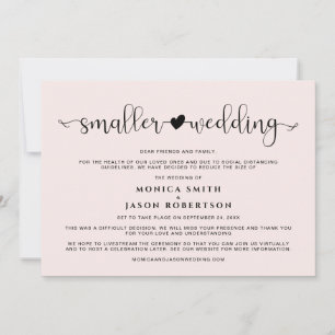 Kleinere bruiloft Verandering van plannen Hartroze Aankondiging