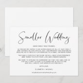 Kleinere bruiloft Wijziging van plannen Elegant Aankondiging (Voorkant / Achterkant)