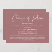 Kleinere bruiloft Wijziging van plannen Marsala Aankondiging (Voorkant / Achterkant)