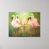 Kleinere flamingo's schilderkunst canvas afdruk (Voorkant)