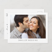 Kleinere foto van het Ondermaatse huwelijk Eenvoud Aankondigingskaart (Voorkant / Achterkant)