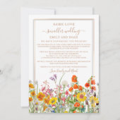 Kleinere gedownsized bruiloft kleurige wilde bloem kaart (Voorkant)