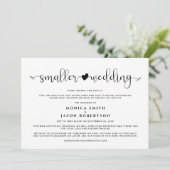 Kleinere Huwelijk Minder Gasten Wijziging Van Plan Aankondiging (Staand voorkant)