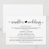 Kleinere Huwelijk Minder Gasten Wijziging Van Plan Aankondiging (Voorkant / Achterkant)