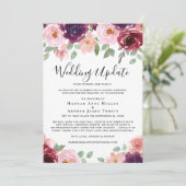 Kleinere Huwelijksupdate Bloemenaquarel Aankondiging (Staand voorkant)