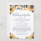 Kleinere Huwelijksupdate Zonnebloem Bloemen Aankondiging (Voorkant)