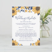 Kleinere Huwelijksupdate Zonnebloem Bloemen Aankondiging (Staand voorkant)