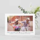 Kleinere Micro Wedding Now Celebration Later Foto (Staand voorkant)