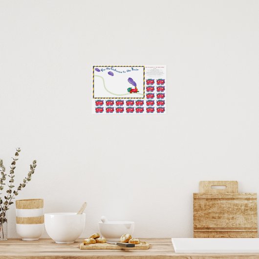 Kleinere pinnen op het treinstel poster (Keuken)