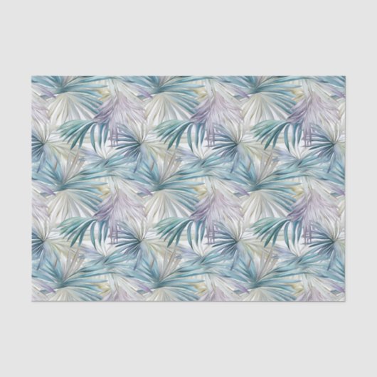 Kleinere Print Pastel Palm Leaf patroon Tissuepapier (Voorkant)
