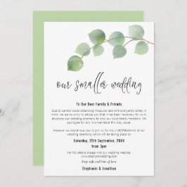 Kleinere Trouw Uitgeklede Moderne Script Eucalyptu Aankondiging