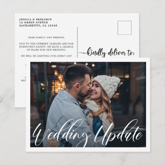 Kleinere Trouwdag | Update Trouwdag Aankondiging (Voorkant / Achterkant)