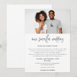 Kleinere Trouwfeest Downsize Foto Script Modern Aankondiging