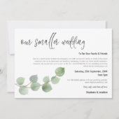 Kleinere Trouwfeest Downsizing Script Elegante Euc Aankondiging (Voorkant)