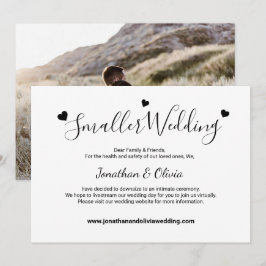 Kleinere Trouwfeest Uitgeklede Zwart en Wit Foto Aankondiging