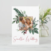 Kleinere Trouwfoto Kerstgroen Aankondiging (Staand voorkant)