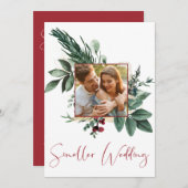 Kleinere Trouwfoto Kerstgroen Aankondiging (Voorkant / Achterkant)