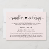 Kleinere Trouwplannen Gewijzigd Hart Roze Aankondiging (Voorkant)